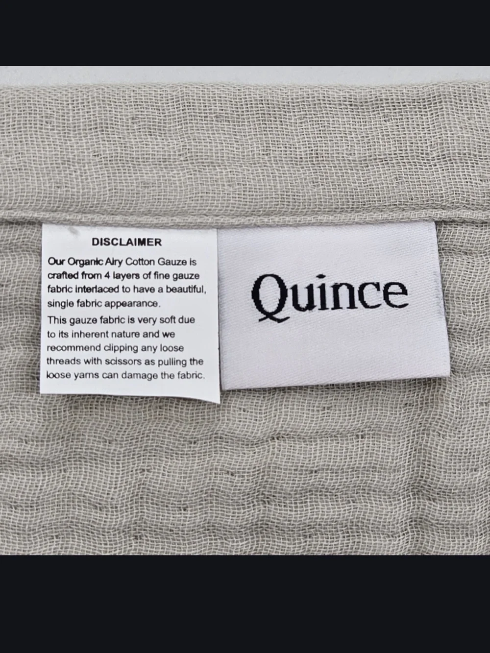 NWT QUINCE Organic Cotton Gauze Napkins Light Grey 3097